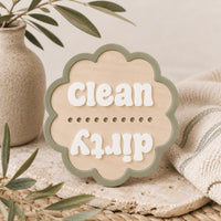 Scalloped Clean Dirty Dishwasher Magnet - Glowforge