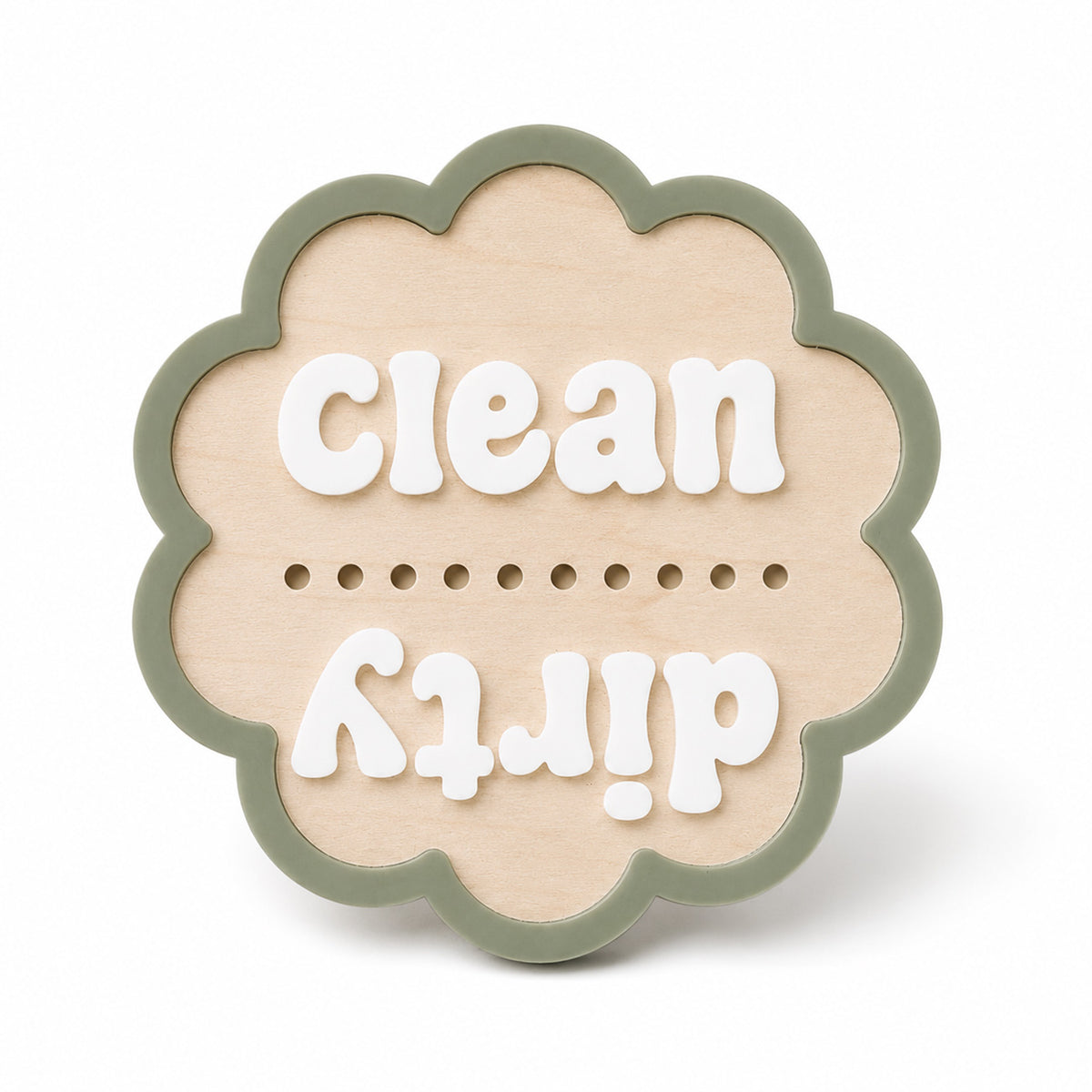 Scalloped Clean Dirty Dishwasher Magnet - Glowforge