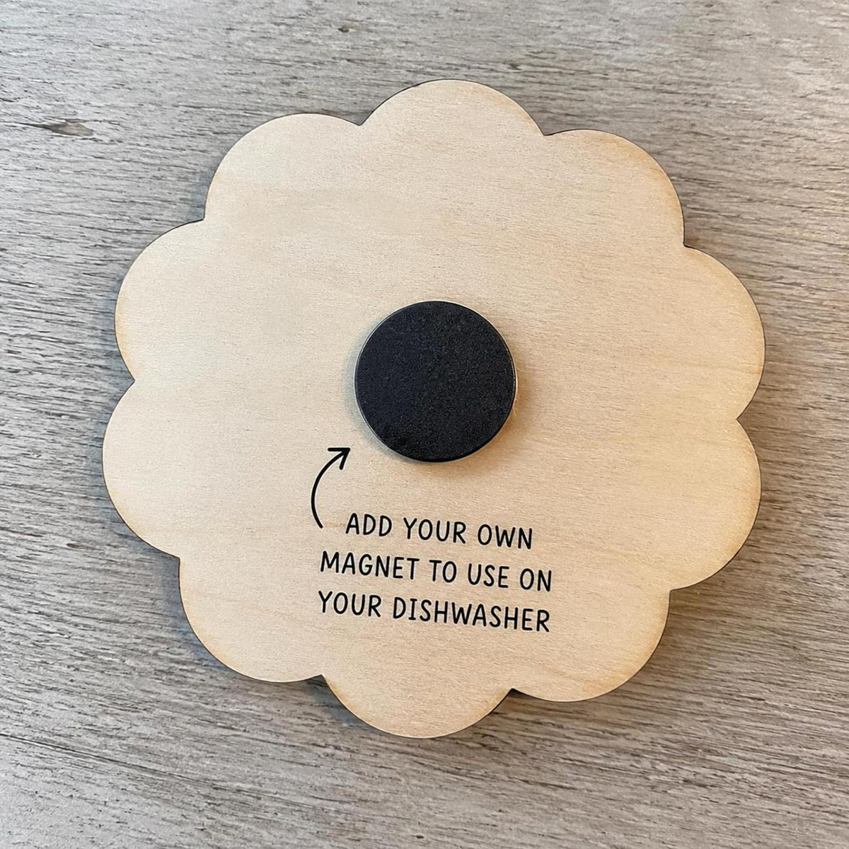 Scalloped Clean Dirty Dishwasher Magnet - Glowforge