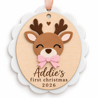 Scalloped Deer First Christmas Ornament - Glowforge