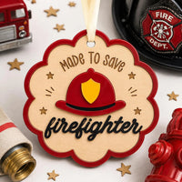 Scalloped Firefighter Ornament - Glowforge