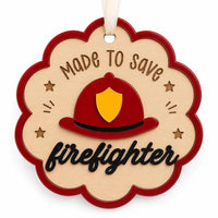 Scalloped Firefighter Ornament - Glowforge
