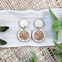 Scalloped Floral Circle Dangle Earrings - Glowforge