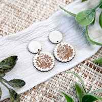 Scalloped Floral Circle Dangle Earrings - Glowforge