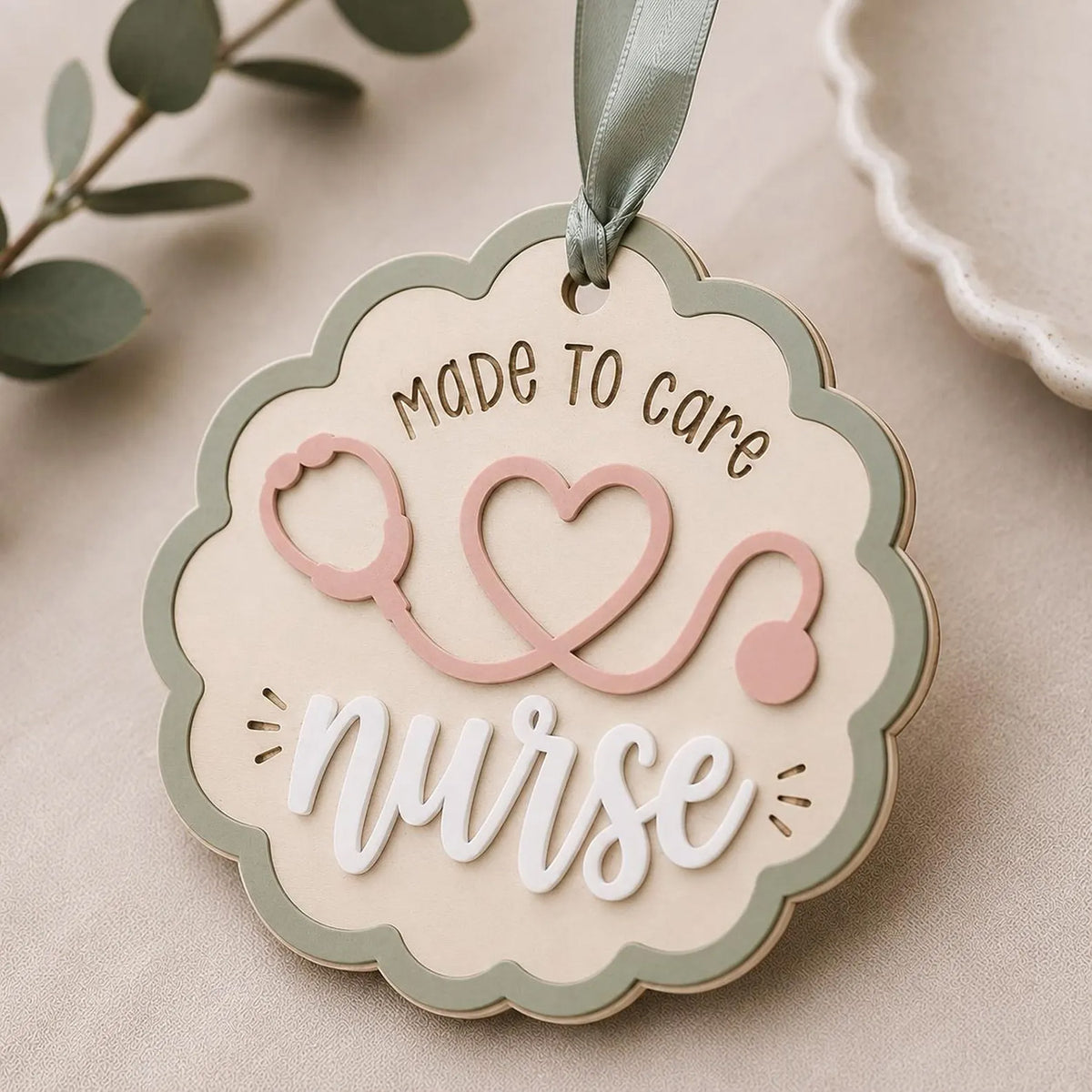 Scalloped Nurse Ornament - Glowforge