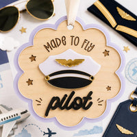 Scalloped Pilot Aviation Ornament - Glowforge