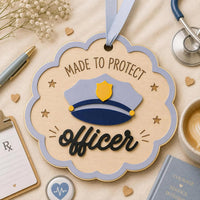 Scalloped Police Officer Ornament - Glowforge