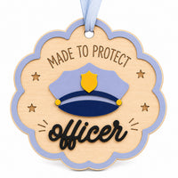 Scalloped Police Officer Ornament - Glowforge
