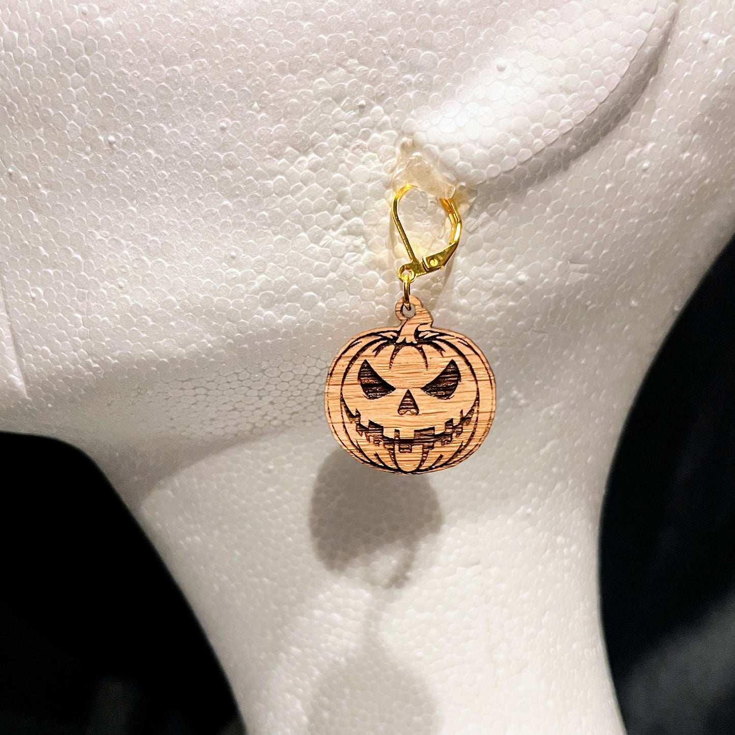 Scary Jack-O-Lantern Earring Pendant - Glowforge