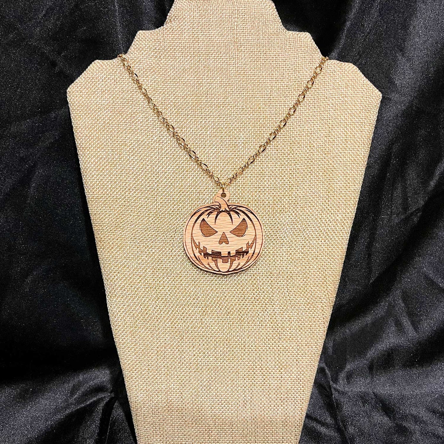 Scary Jack-O-Lantern Necklace Pendant - Glowforge