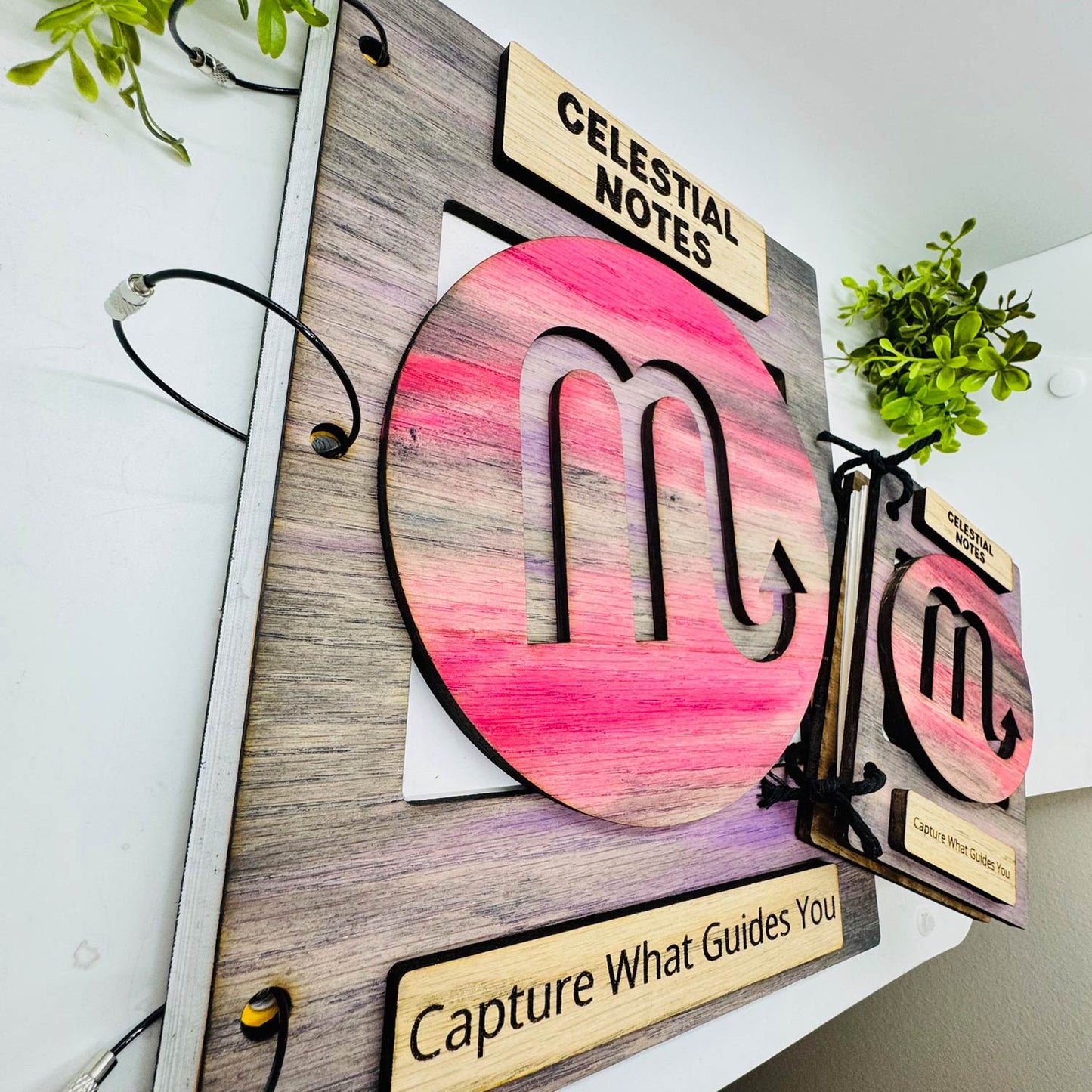 Scorpio Celestial Notes Notebook Cover - Editable Text (Set of 2) - Glowforge