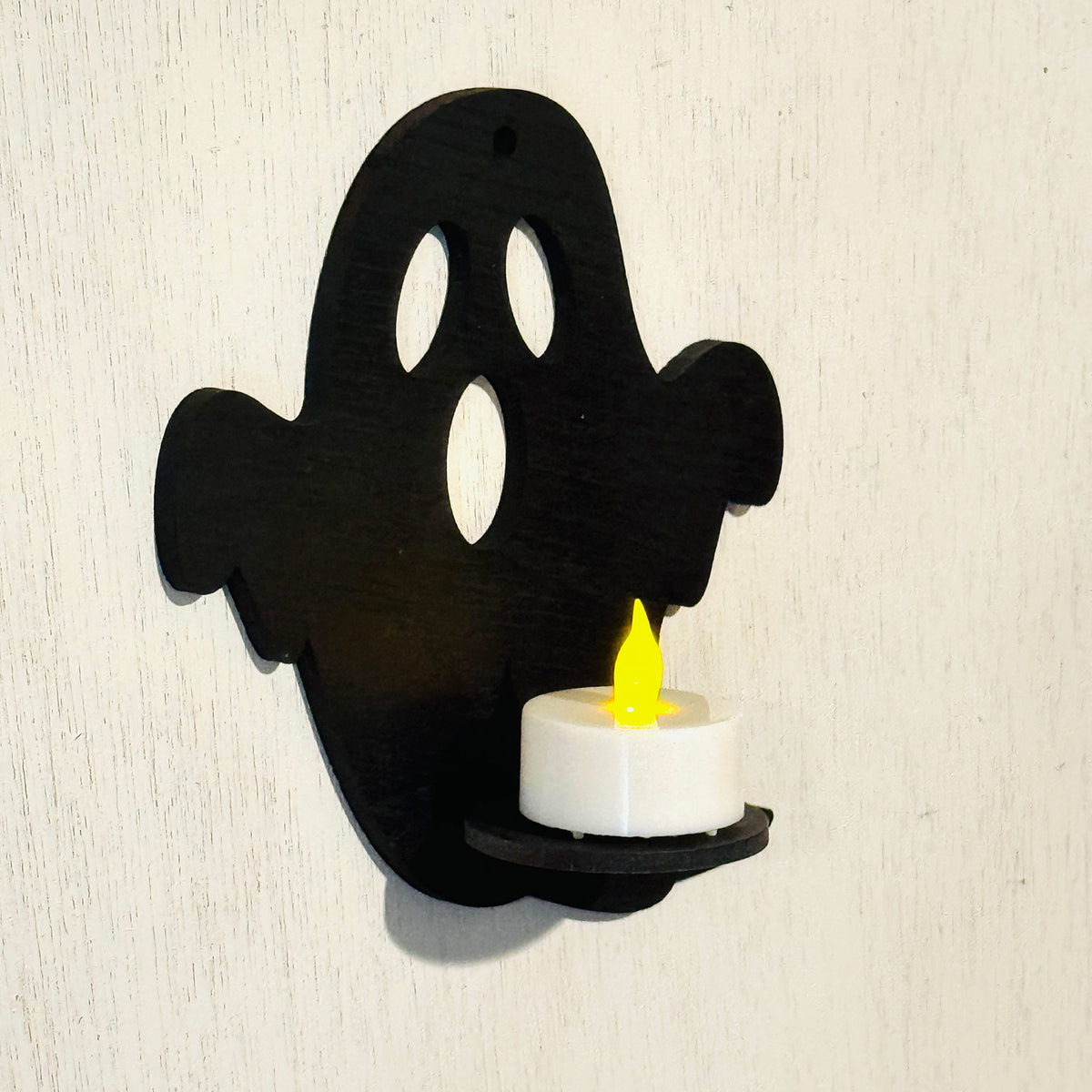Screaming Ghost LED Tea Light Candle Holder - Halloween Wall Decor - Glowforge