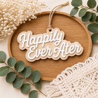 Script Happily Ever After Ornament - Glowforge