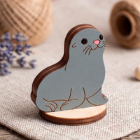 Sea Lion Toy - Wooden Ocean Animal Figure for Play & Painting - Glowforge