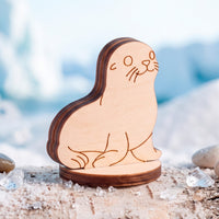 Sea Lion Toy - Wooden Ocean Animal Figure for Play & Painting - Glowforge