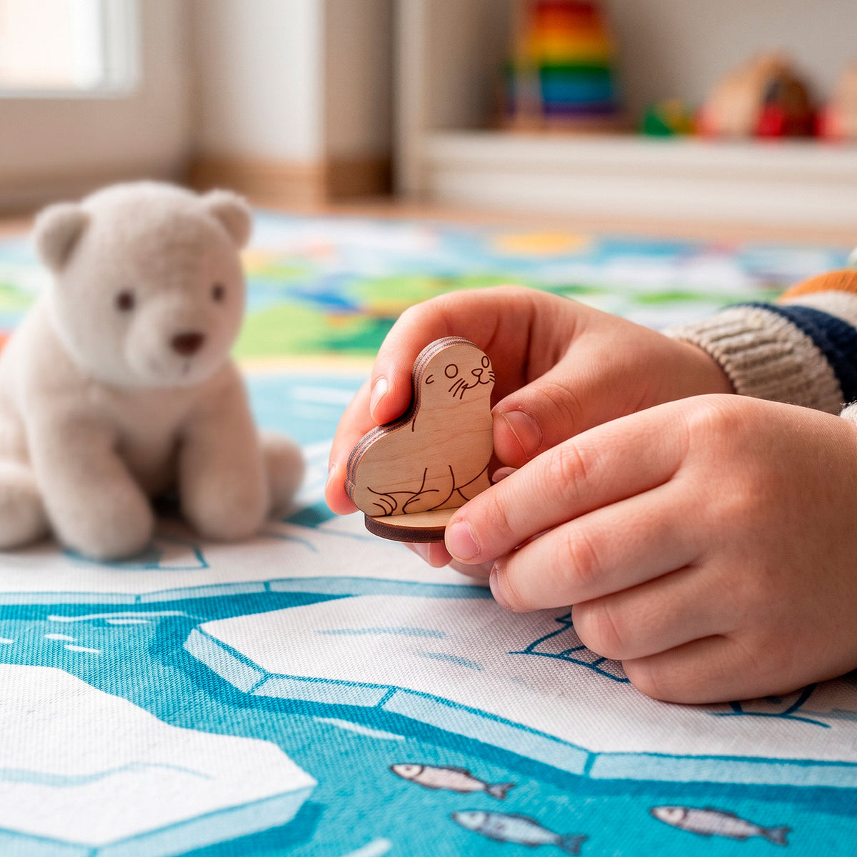 Sea Lion Toy - Wooden Ocean Animal Figure for Play & Painting - Glowforge