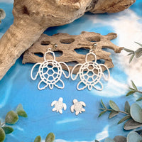 Sea Turtle Dangle and Stud Earrings - Glowforge