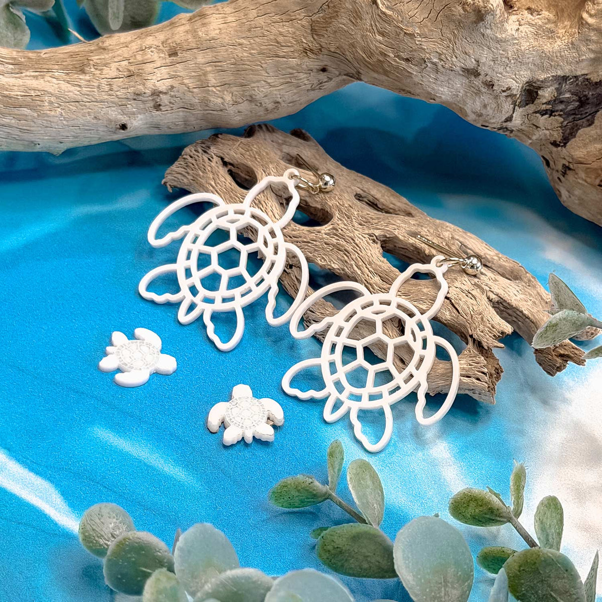 Sea Turtle Dangle and Stud Earrings - Glowforge