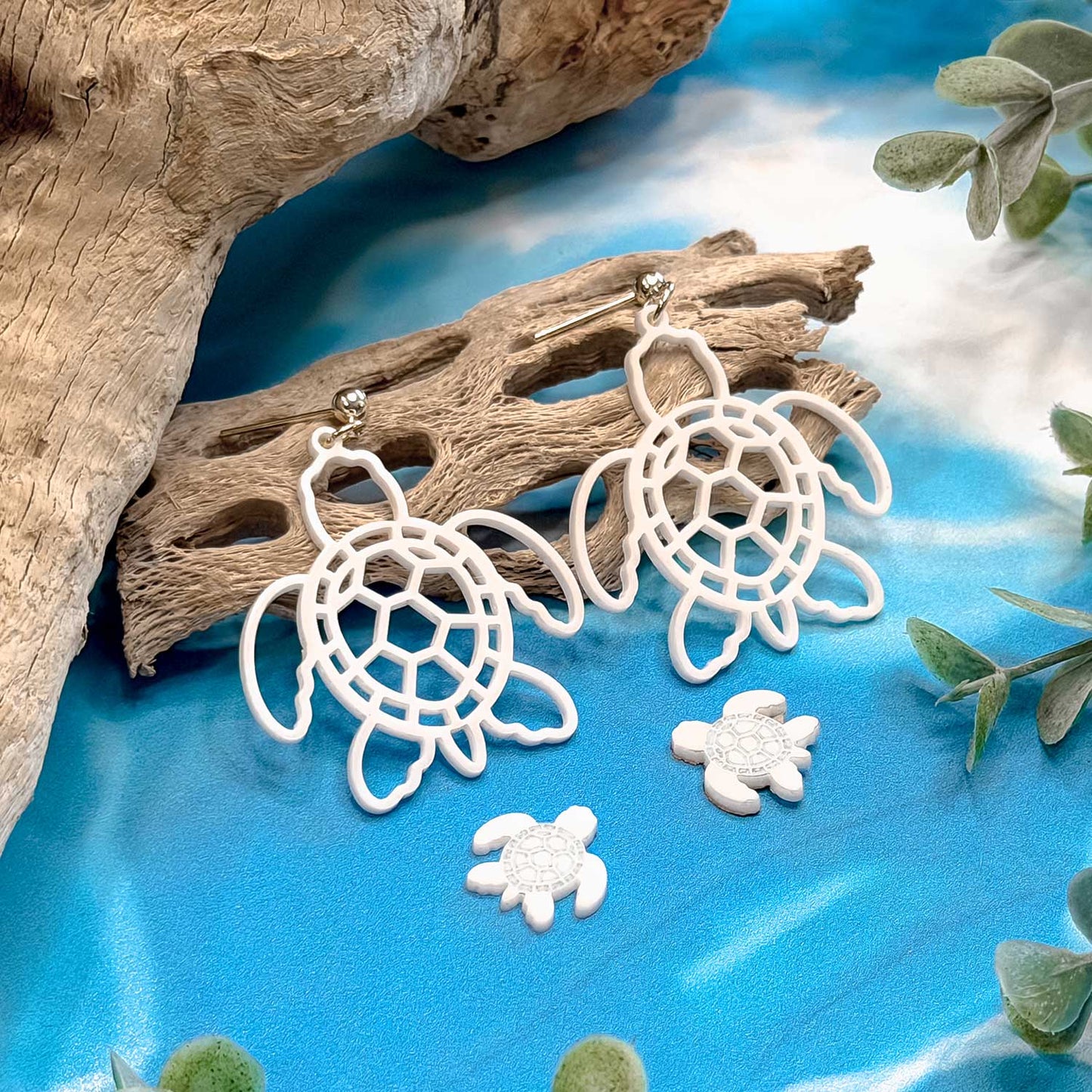 Sea Turtle Dangle and Stud Earrings - Glowforge