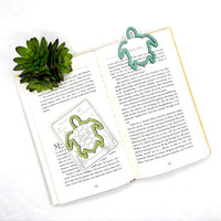 Sea Turtle Shaped Bookmark with Card Backer - Paperclip - Snack Bag Closure - Glowforge
