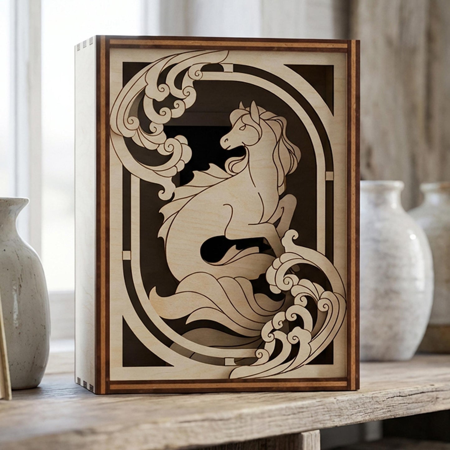 Seahorse Mini Diorama - Ocean-Themed Fantasy Display Decoration