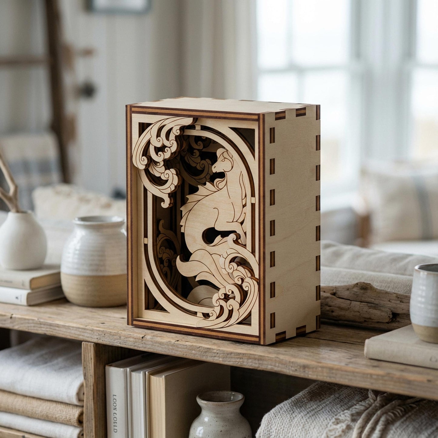Seahorse Mini Diorama - Ocean-Themed Fantasy Display Decoration