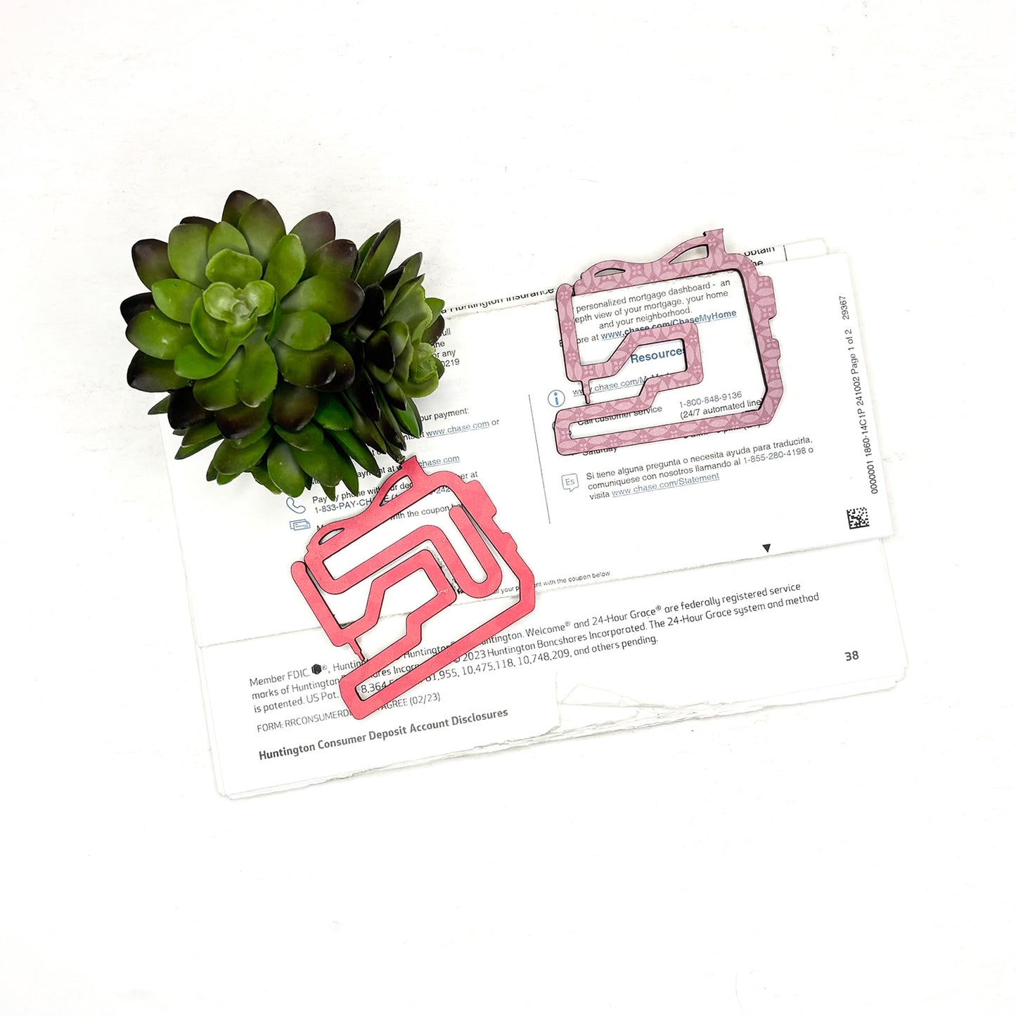 Sewing Machine Shaped Bookmark with Card Backer - Paperclip - Snack Bag Closure - Glowforge
