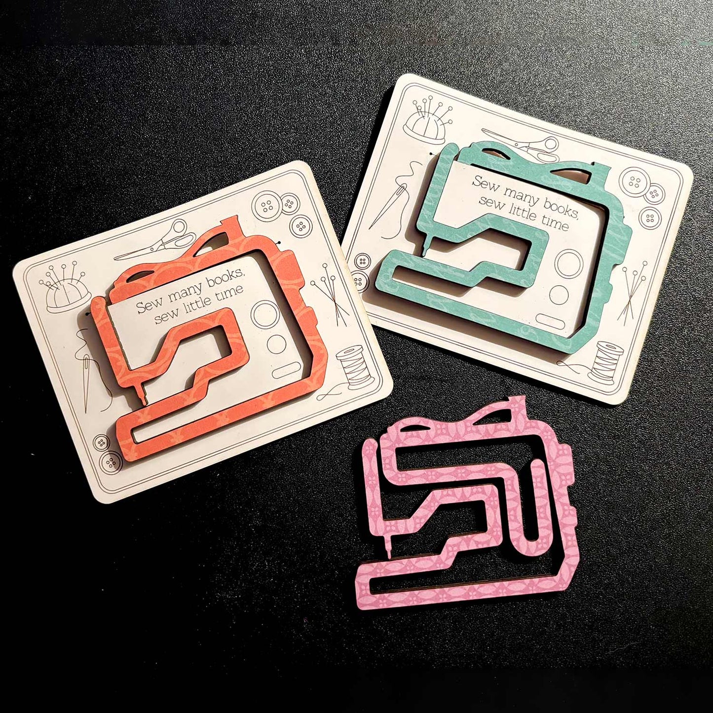 Sewing Machine Shaped Bookmark with Card Backer - Paperclip - Snack Bag Closure - Glowforge