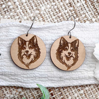 Shetland Sheepdog Engraved Disc Earrings - Glowforge