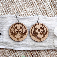Shih Tzu Engraved Disc Earrings #1 - Glowforge