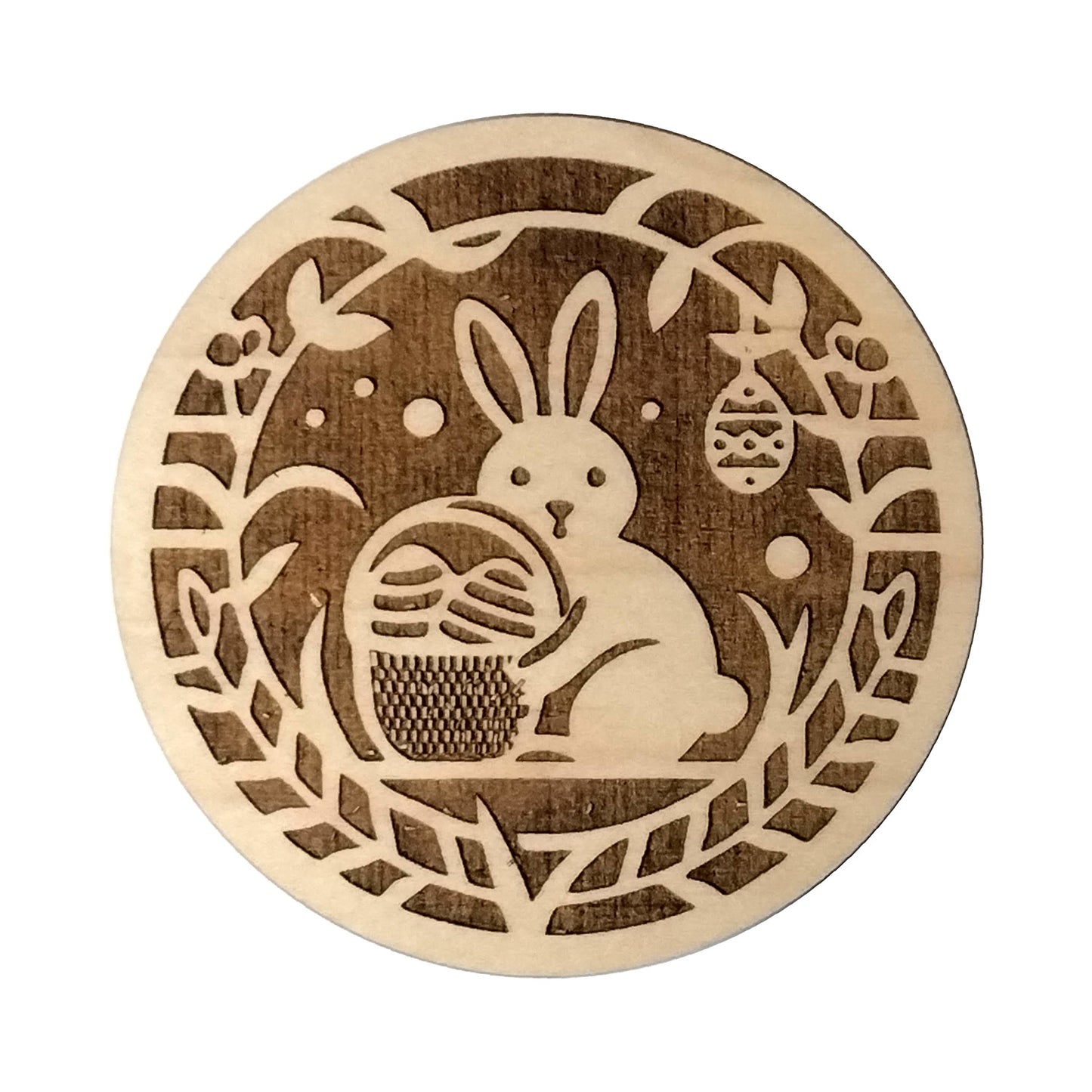 Shocked Bunny on Easter Round Coaster