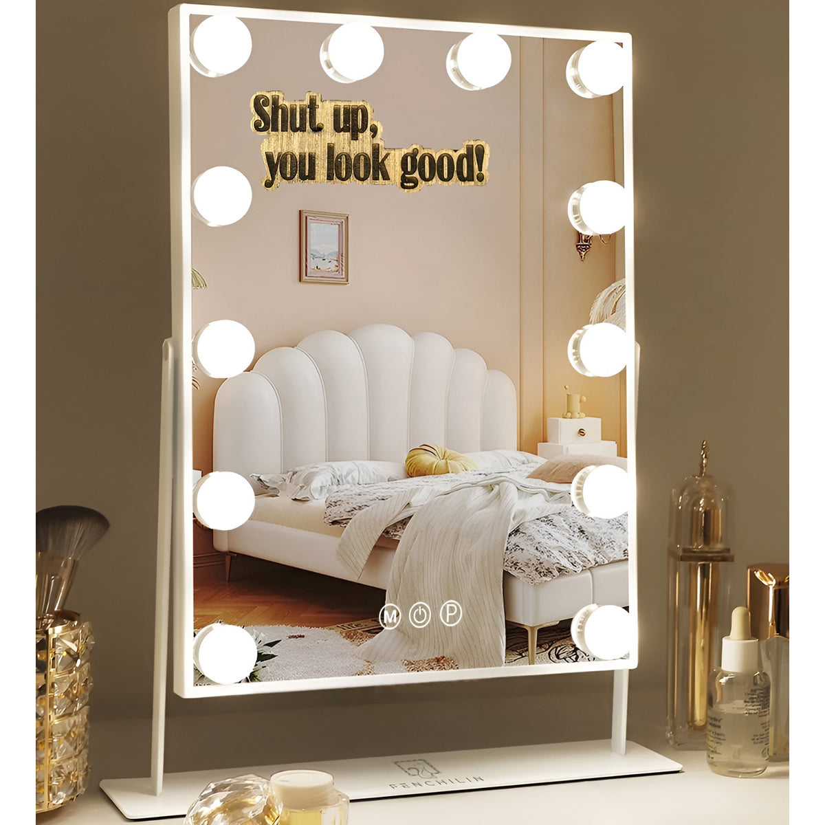 Shut Up You Look Good Mirror Decal Wood Sticker - Glowforge