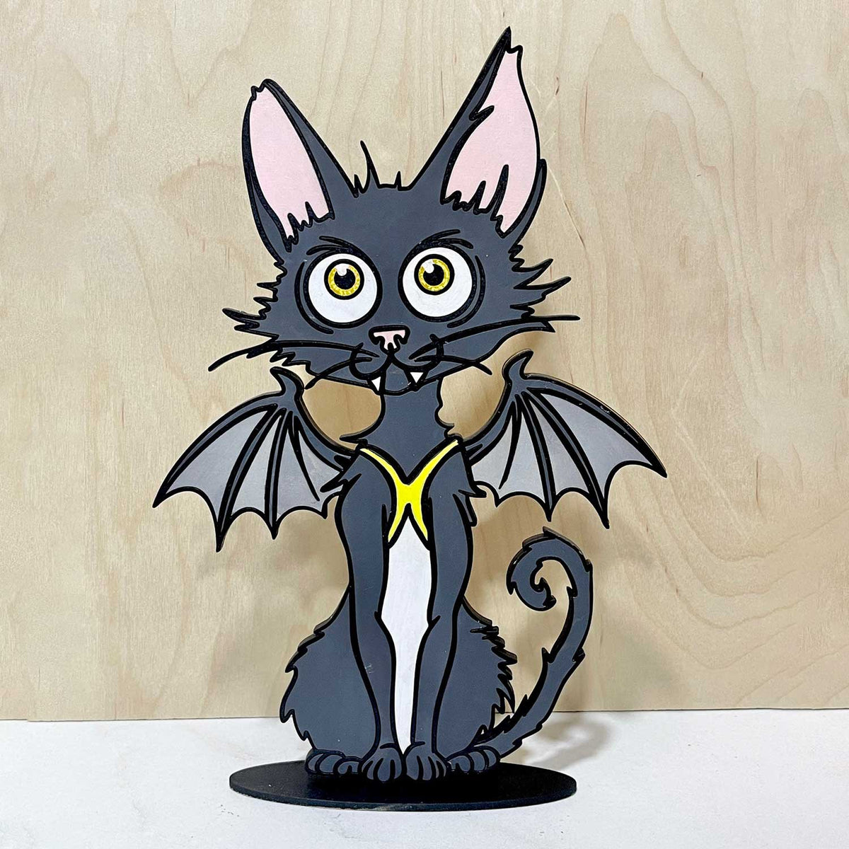 Silly Bat Halloween Cat Stand - Glowforge