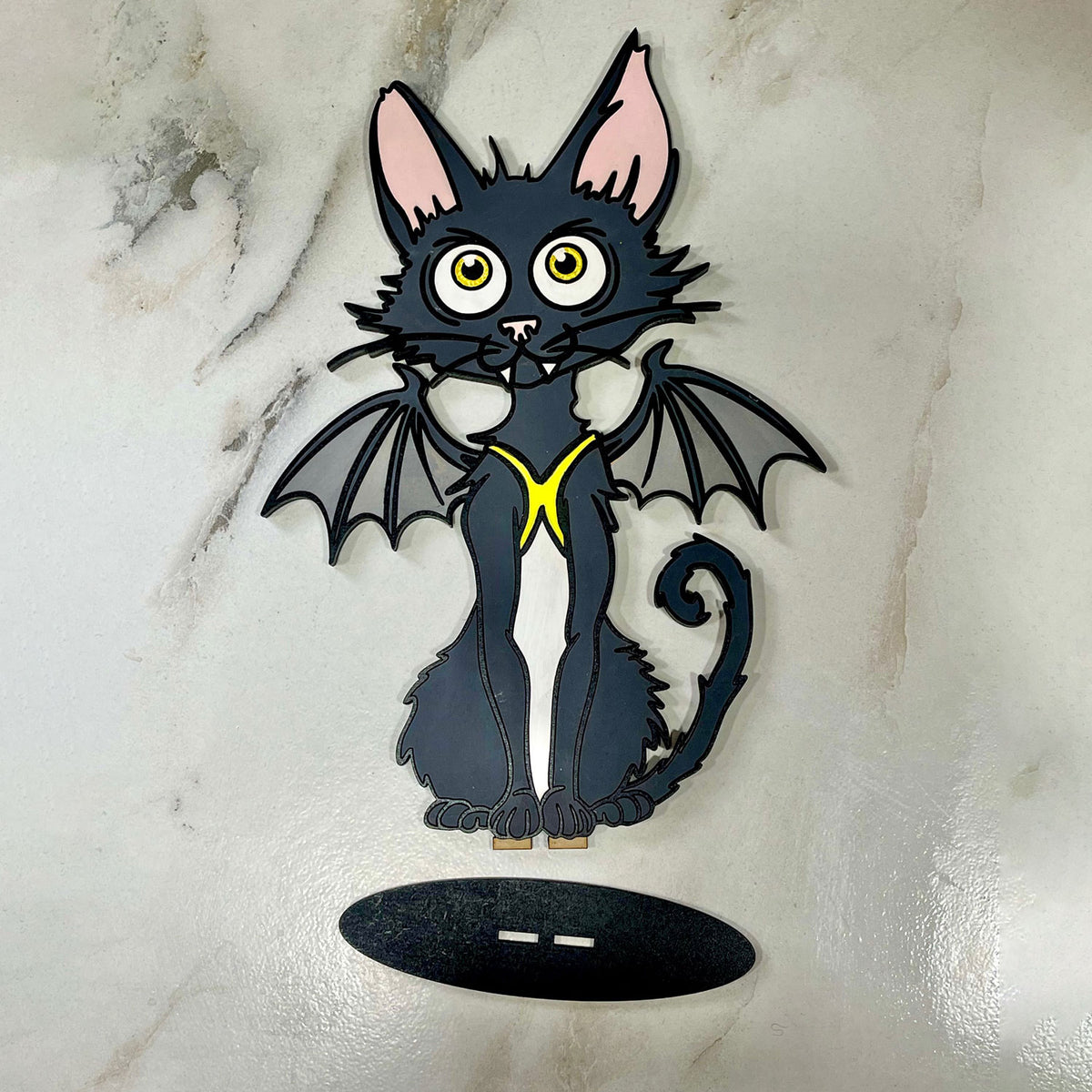 Silly Bat Halloween Cat Stand - Glowforge