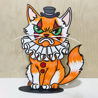 Silly Mad Clown Halloween Cat Stand - Glowforge
