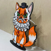 Silly Mad Clown Halloween Cat Stand - Glowforge