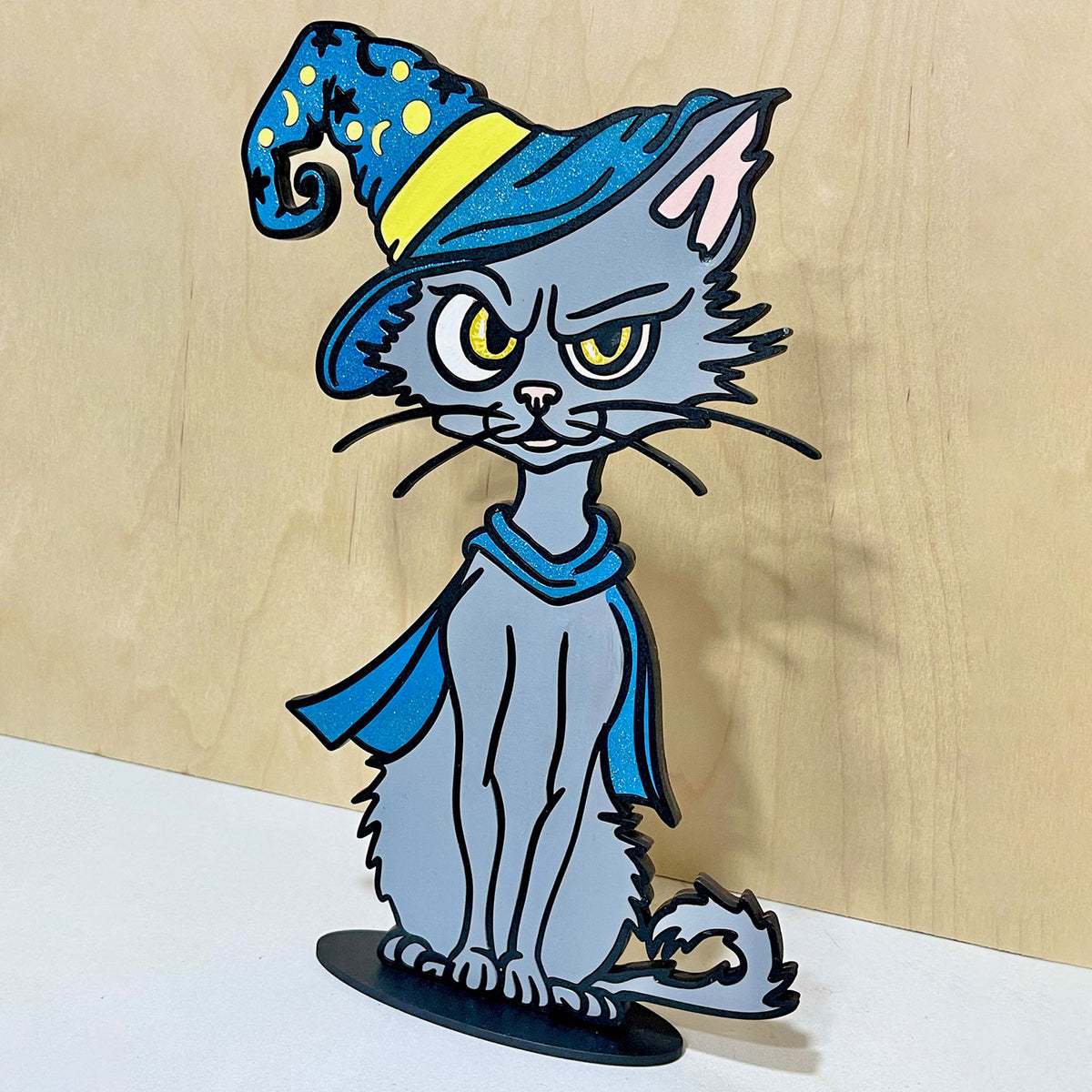 Silly Wizard Halloween Cat Stand - Glowforge