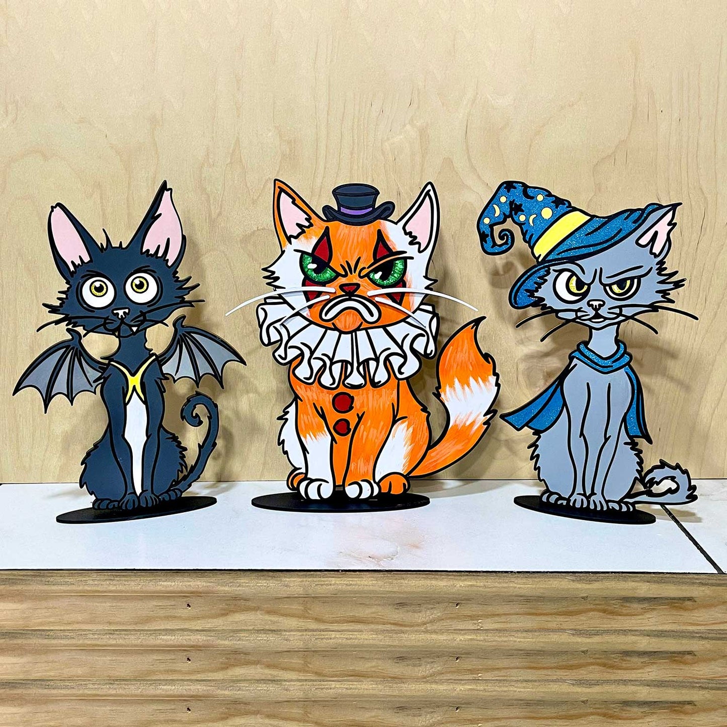 Silly Wizard Halloween Cat Stand - Glowforge