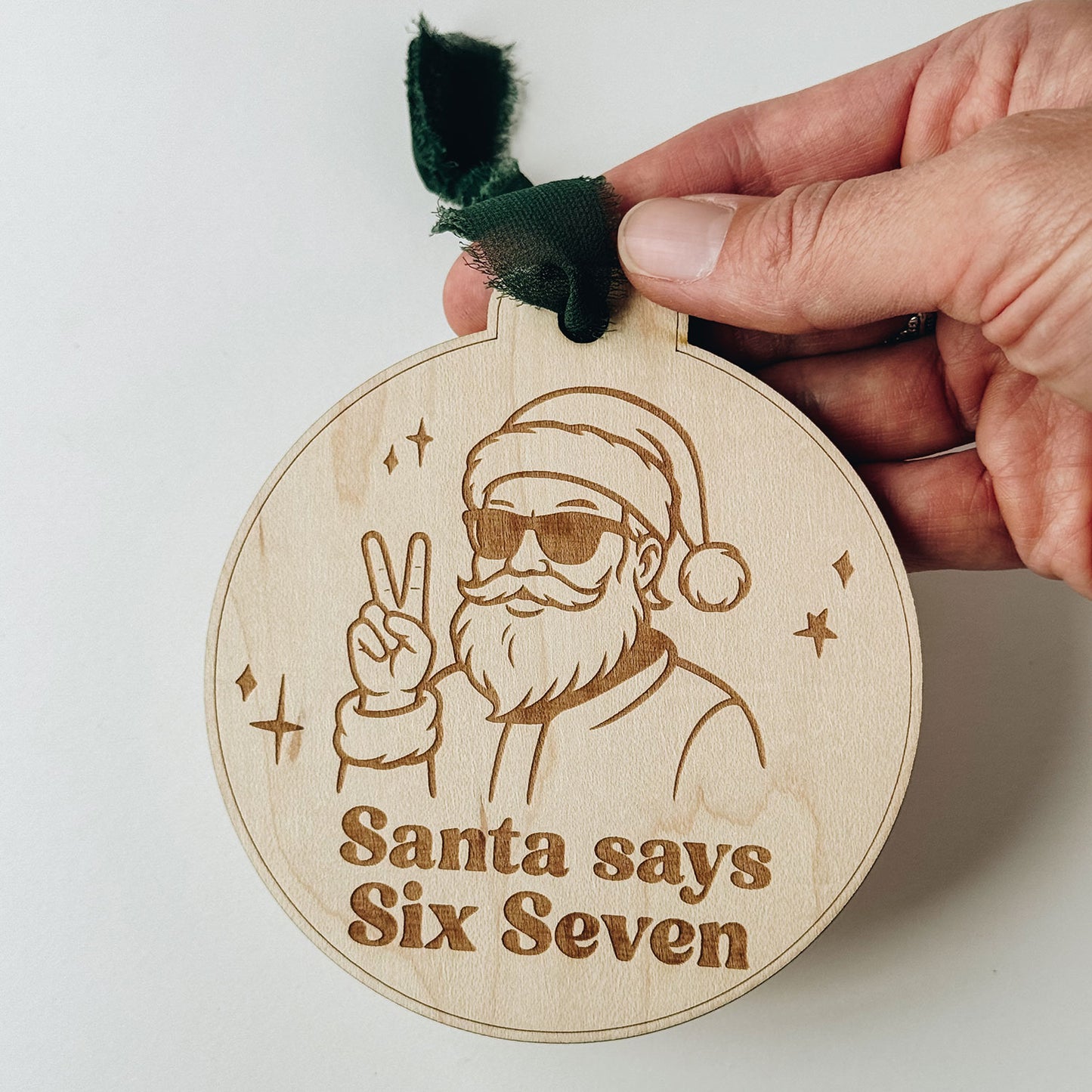 Six Seven Funny Santa Ornament for Teens - Glowforge