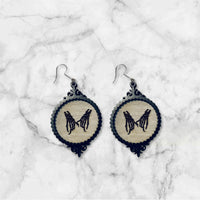 Skeleton Heart Hand Halloween Picture Frame Earrings - Glowforge