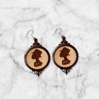 Skeleton Silhouette Halloween Picture Frame Layered Earrings - Glowforge