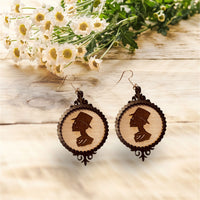 Skeleton Silhouette Halloween Picture Frame Layered Earrings - Glowforge