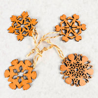 Skoshie & Friends Characters Paper Snowflake Christmas Tree Ornaments (Set of 4) - Glowforge