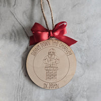 Sliding Down the Chimney Six Seven Ornament - Glowforge