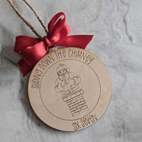 Sliding Down the Chimney Six Seven Ornament - Glowforge