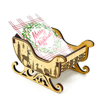 Small Living Hinge Christmas Sleigh – Ornament & Gift Card Holder (Medium Proofgrade) - Glowforge