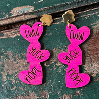 Snarky Falling Heart Dangle Earrings - Glowforge