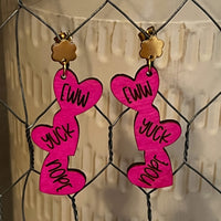 Snarky Falling Heart Dangle Earrings - Glowforge