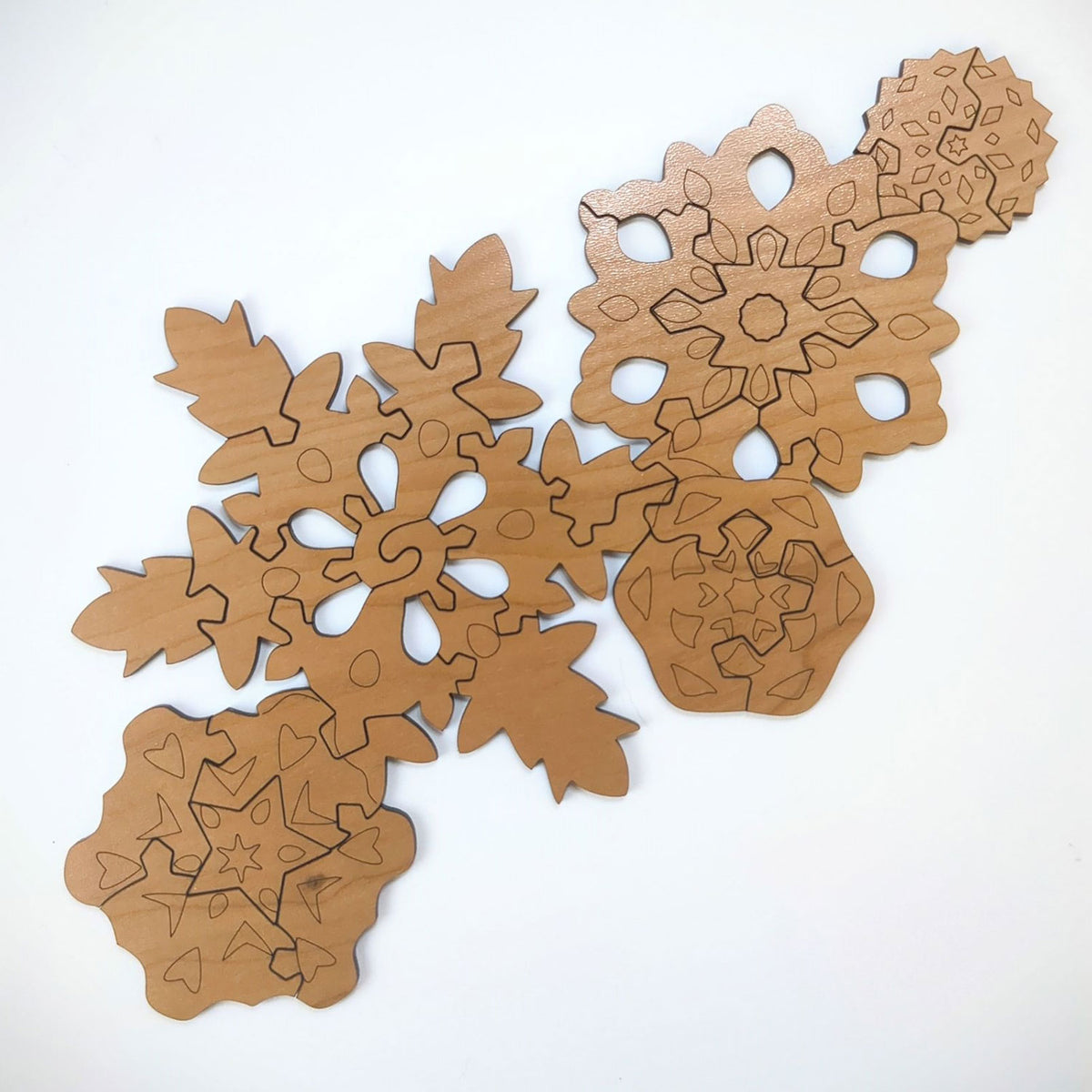 Snowflake Jigsaw Puzzle Winter Activity - Glowforge