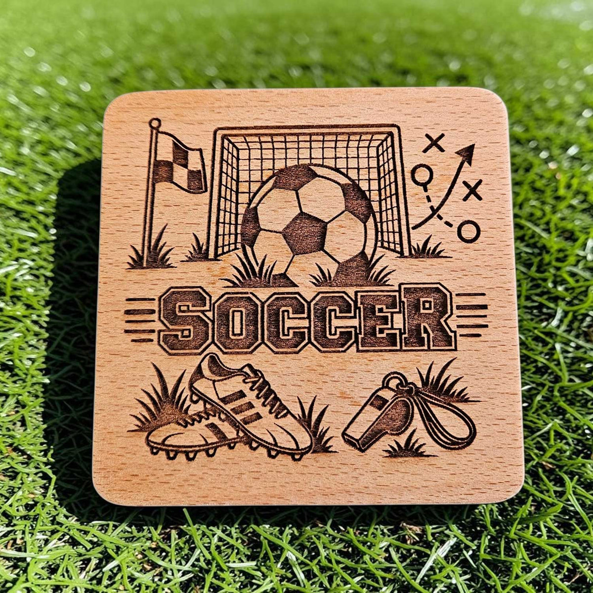 Soccer Coaster Design - Glowforge
